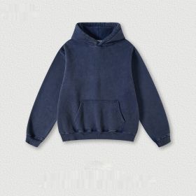 Men's Fashion Retro Velvet Padded Hooded Sweatshirt (Option: Royal Blue-XXL-Tops)