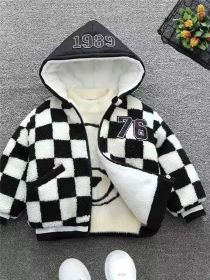 Versatile Fashion Trend Warm Jacket Clothing (Option: Black and white-XL)