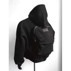 Back Schoolbag Design Men's Coat Flower Gray (Option: Black-2XL)