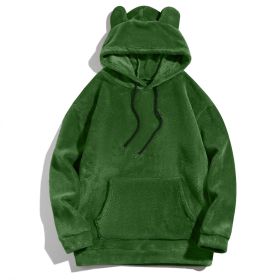 Men's Casual Cool Fashion Sweater Coral Fleece Jacket (Option: Green-XL)