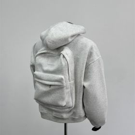 Back Schoolbag Design Men's Coat Flower Gray (Option: Light Gray-3XL)