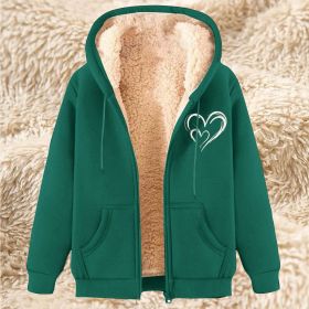 Sweater Men's Fleece-lined Thickened Men's Winter Lambskin (Option: 17 Dark Green-2XL)